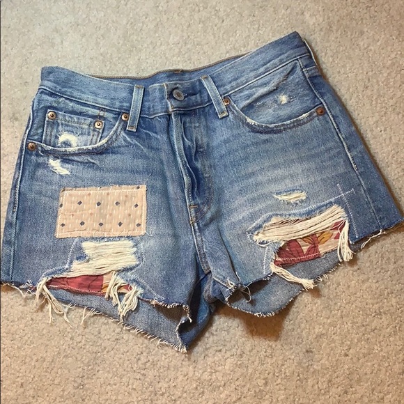 Levi's Pants - Levi’s patchwork high waisted shorts